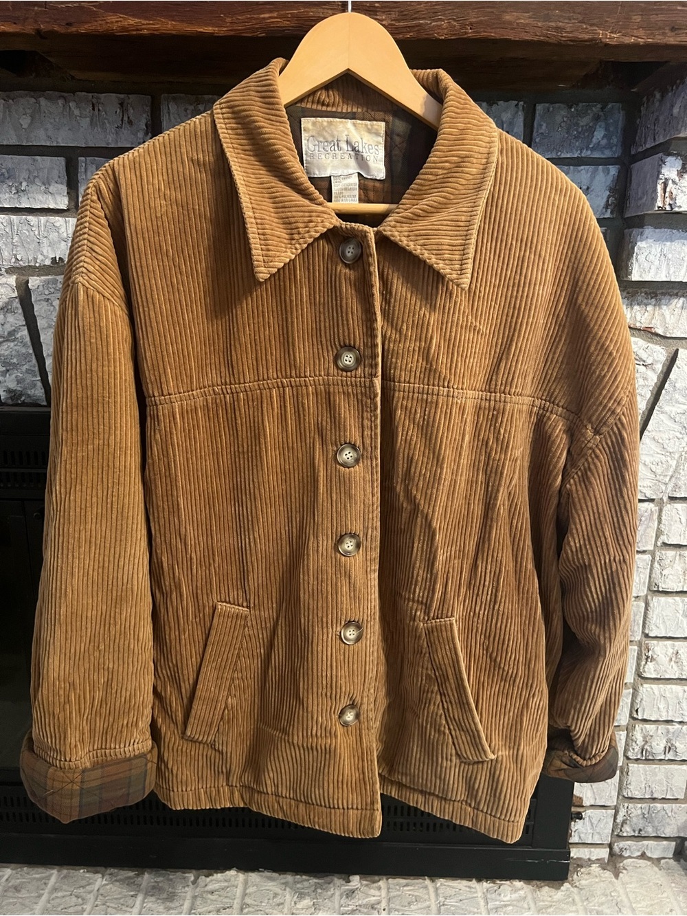 Vintage-Inspired Corduroy Jacket - Warm Camel Brown